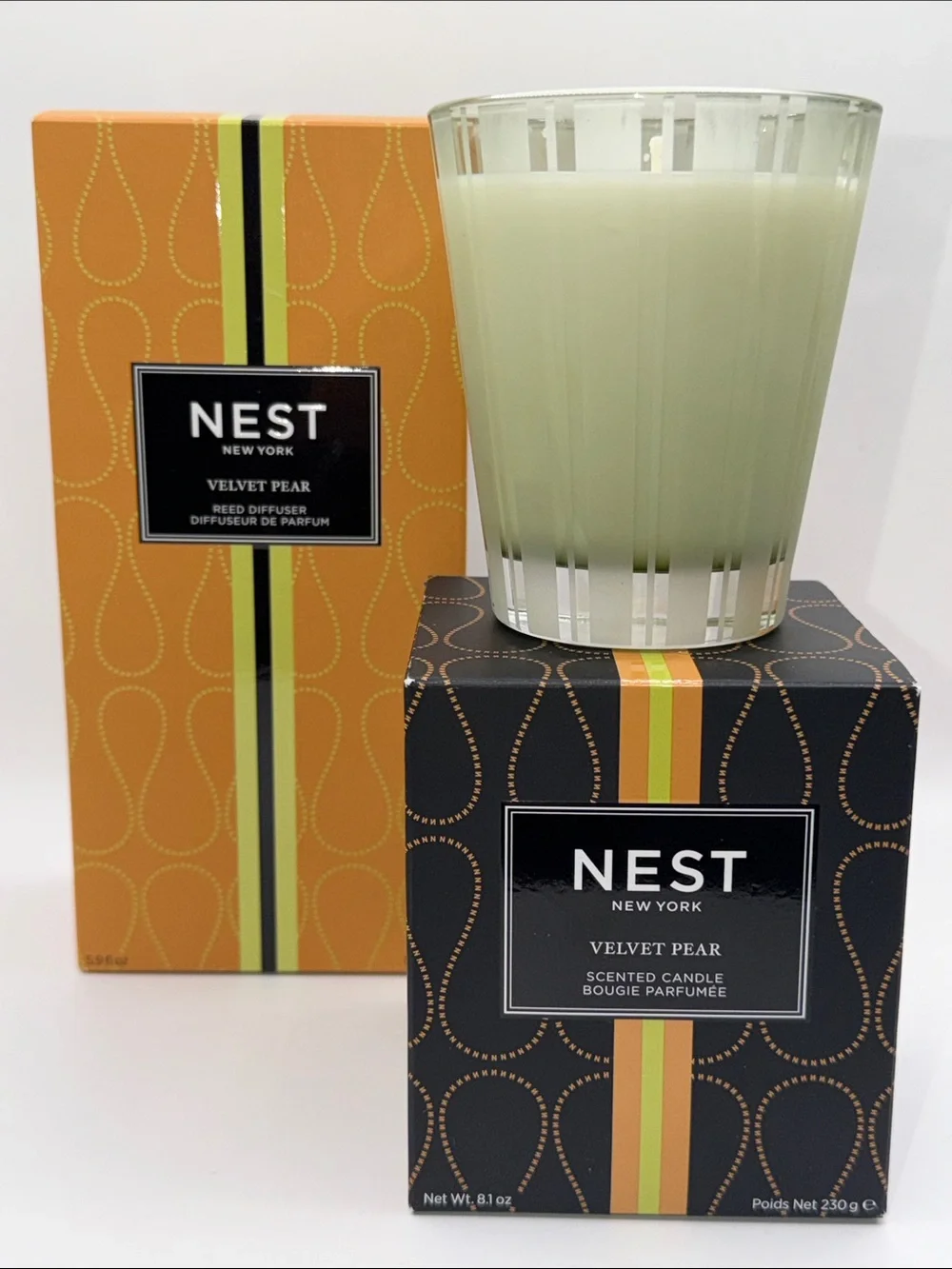 NEST New York Velvet Pear Bundle Lg. Candle (8.1 Oz.)+F/S Diffuser (5.9 Oz.) NIB